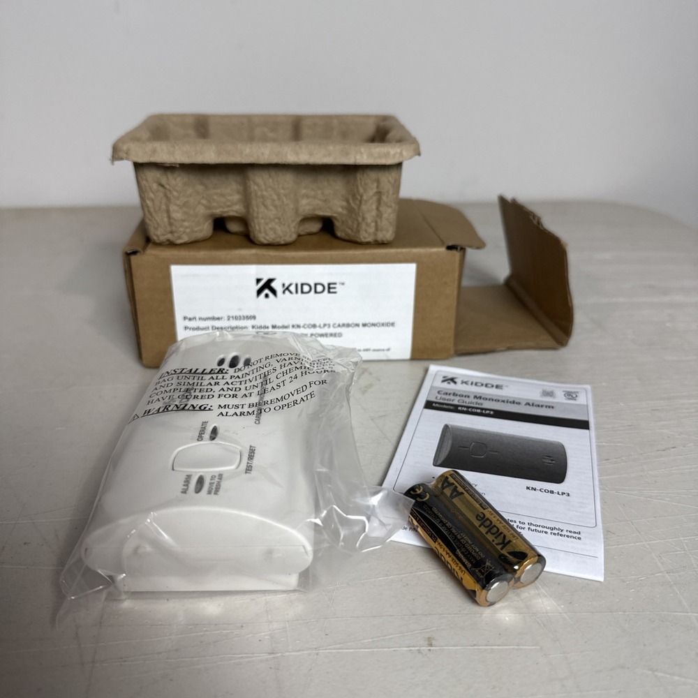Kidde Carbon Monoxide Detector Battery Powered CO Alarm Low Battery Indicator